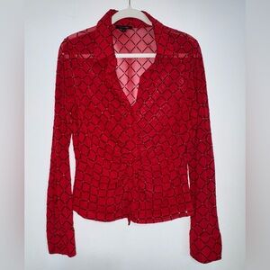 Papermoon Red Diamond Pattern Blouse
